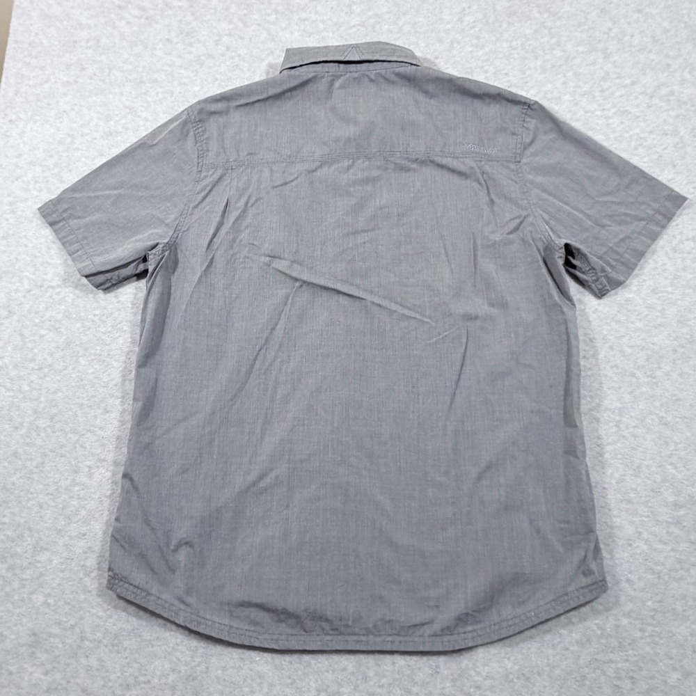 Marmot Mens Gray Short Sleeve Button Down Shirt H43090 Size Large Pocket Hiking - Picture 9 of 11